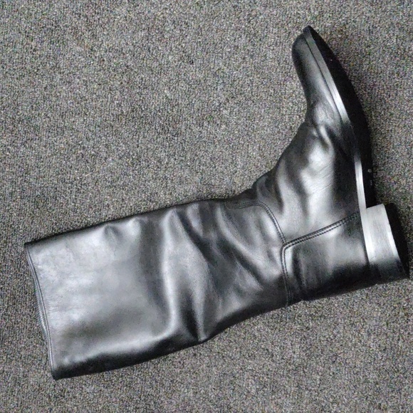 Lorenzo Masiero Knee High Black Italian Leather Riding Boots - Picture 1 of 13